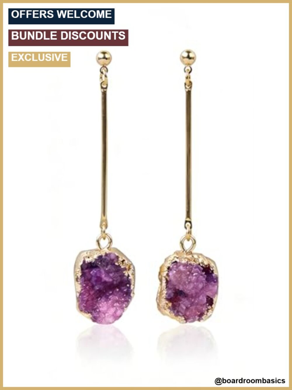 Hypoallergenic 18K Gold Plated Long Dangle Crystal Earrings Gift Box